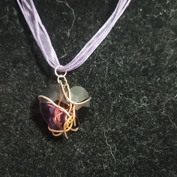 Purple Gemstone Pendant Necklace - Picture 4 of 5